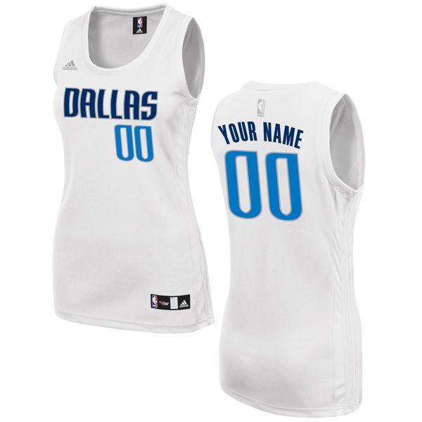 Women Dallas Mavericks Adidas White Custom Fashion NBA Jersey